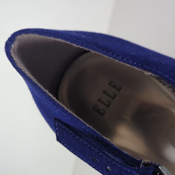 ELLE Blue Suede Platform Mary Jane 6" Heels Size 10 - Picture 5 of 5